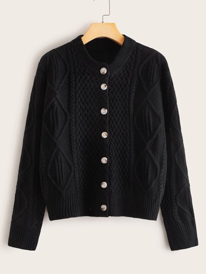 Cable Knit Button Through Cardigan