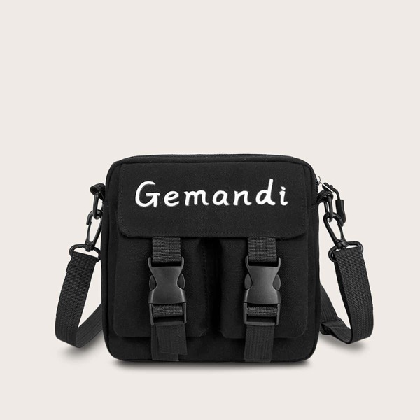 

Boys Letter Graphic Crossbody Bag, Black
