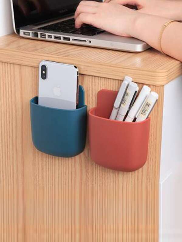 

1pc Wall Mount Solid Storage Box, Multicolor