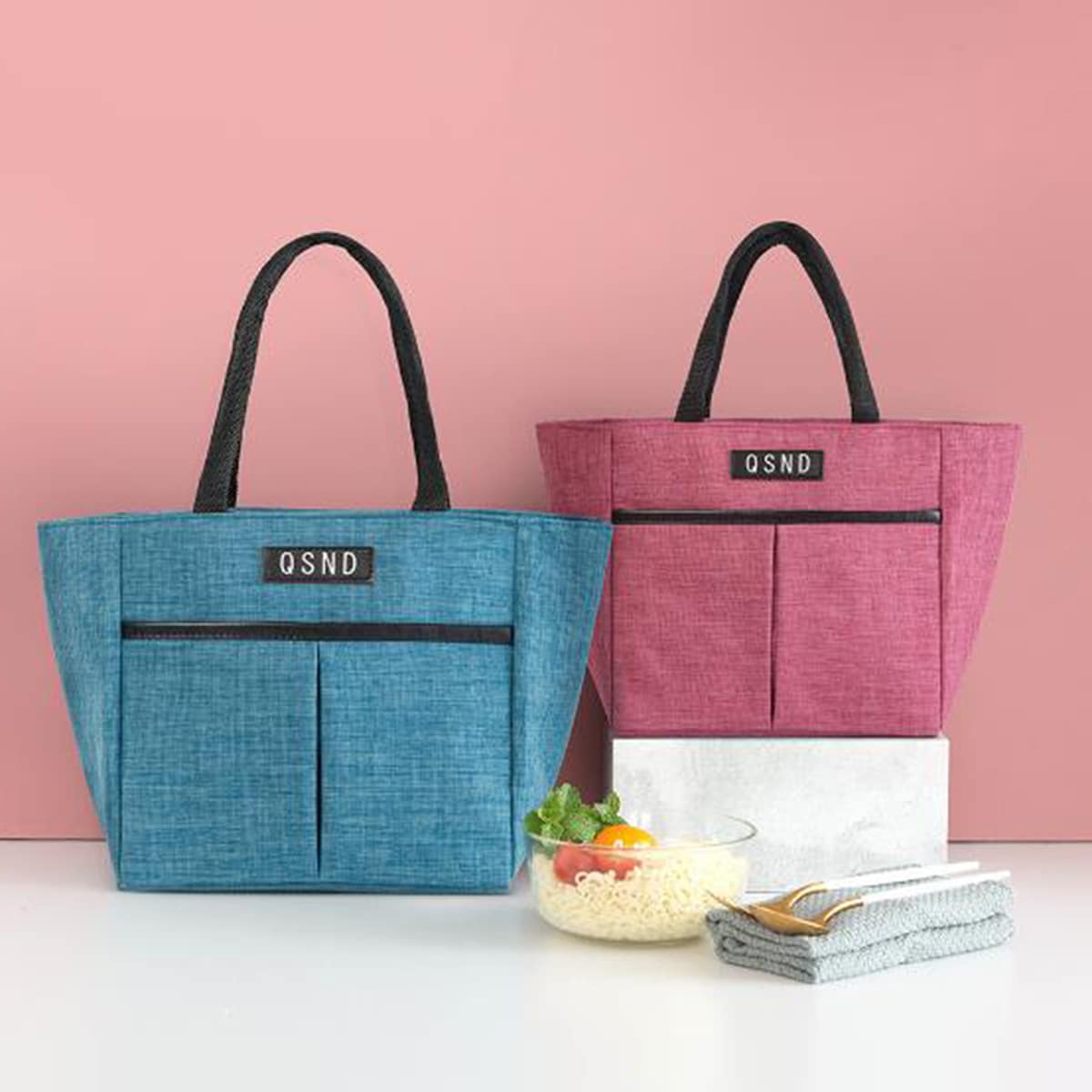 

1pc Portable Lunch Bag, Multicolor