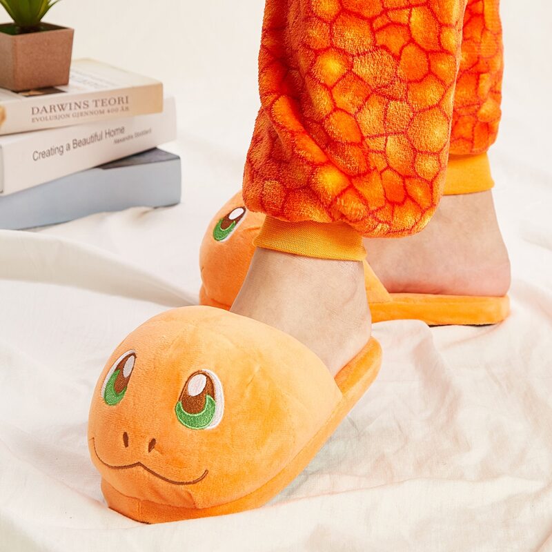 

Cartoon Pattern Fluffy Slippers, Orange