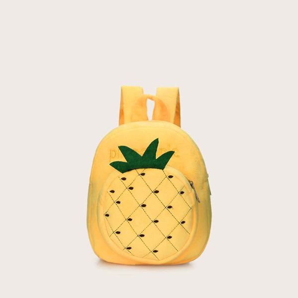 

Girls Letter Embroidered Fluffy Backpack, Yellow