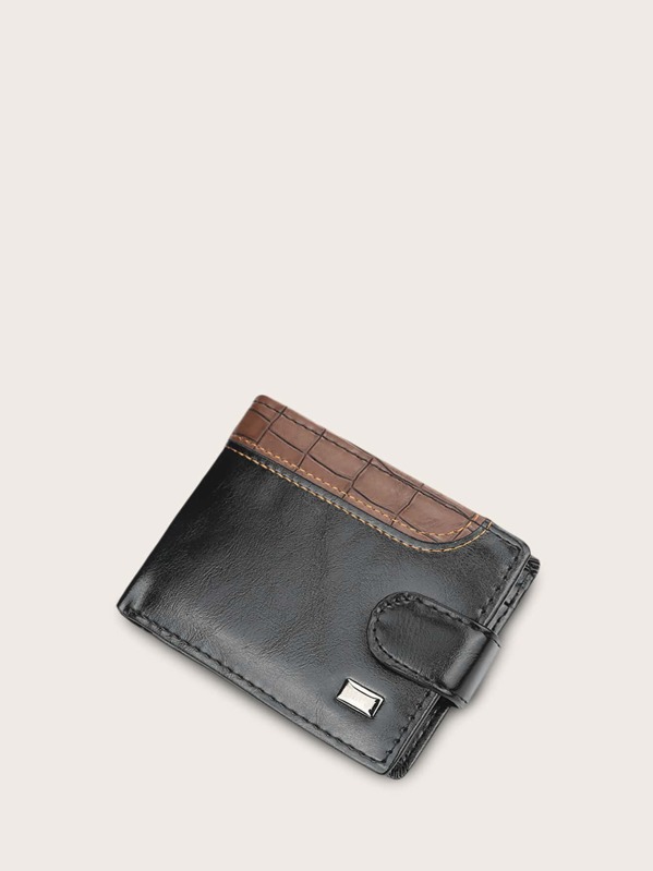 

Men Croc Embossed Fold Over Wallet, Multicolor