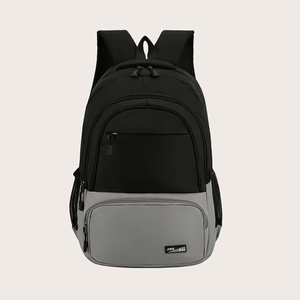 

Men Color Block Pocket Front Backpack, Multicolor