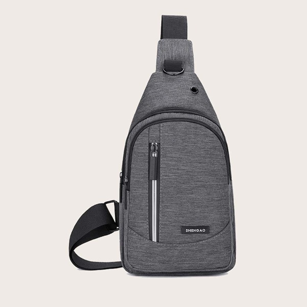 

Men Headset Port Sling Bag, Grey