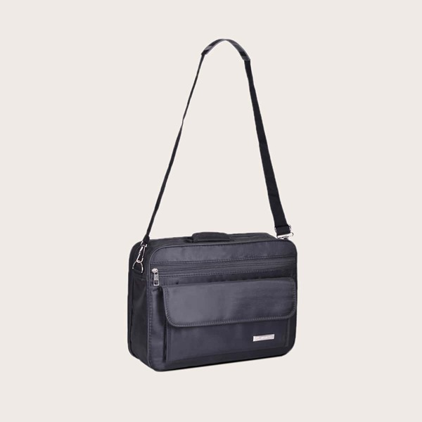 

Men Pocket Side Briefcase Bag, Black