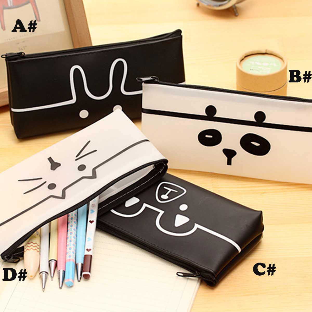 1pc Cartoon Graphic Zipper Pencil Bag