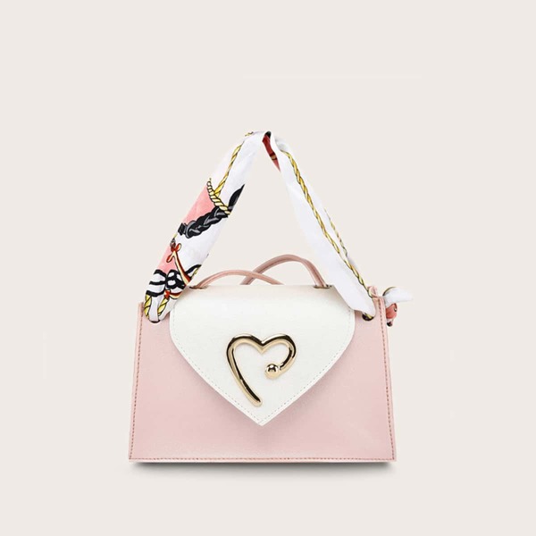 

Twilly Scarf Handle Satchel Bag, Pink