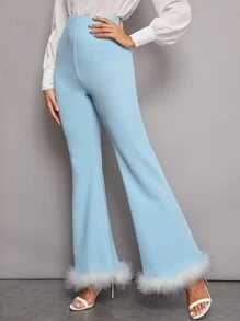fur flare pants