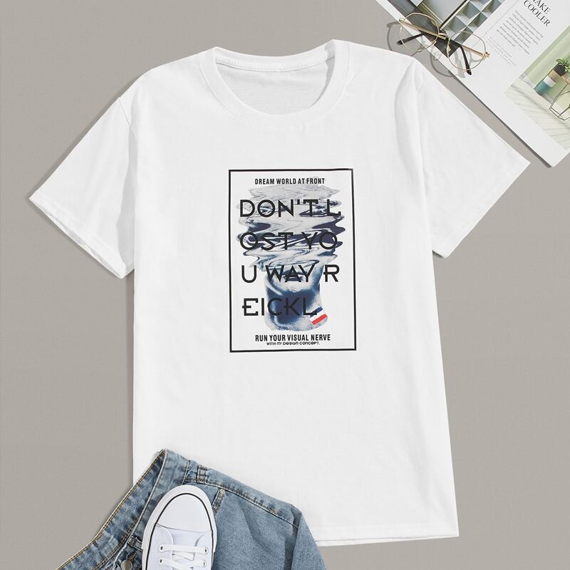 

Guys Letter & Figure Graphic Tee, White