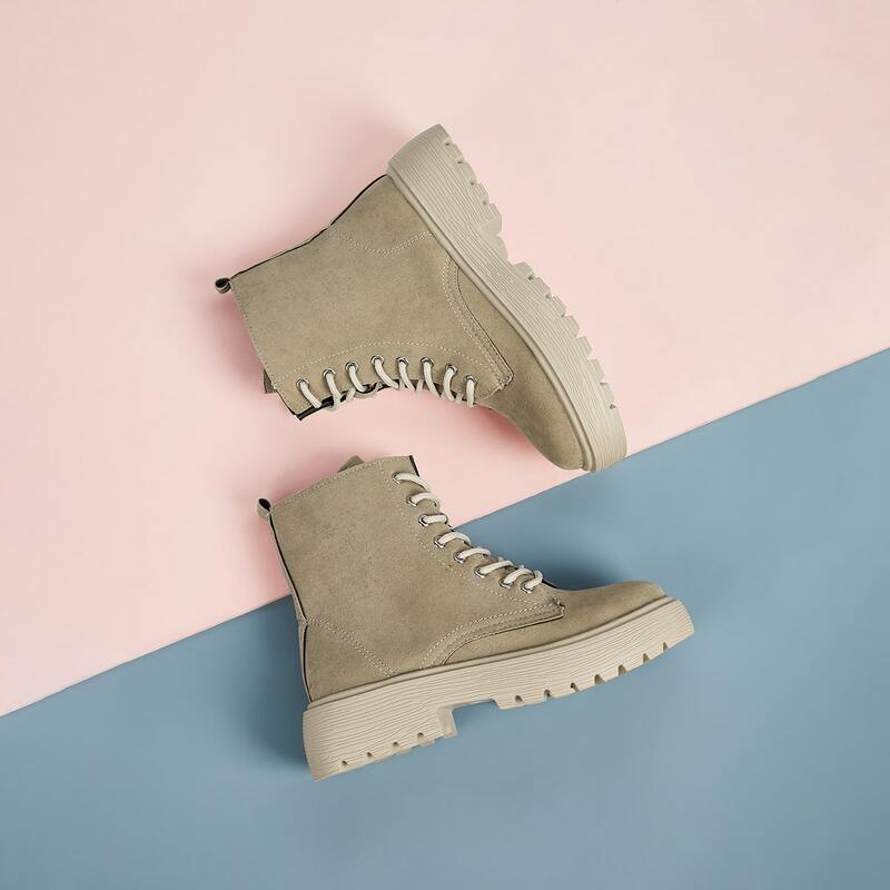 

Lace-up Front Combat Boots, Khaki