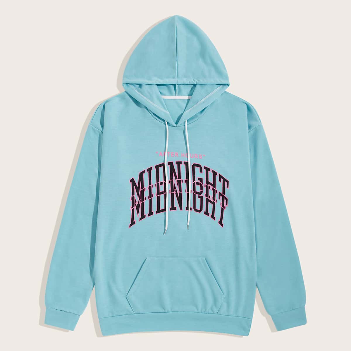 

Guys Letter Graphic Drawstring Hoodie, Blue