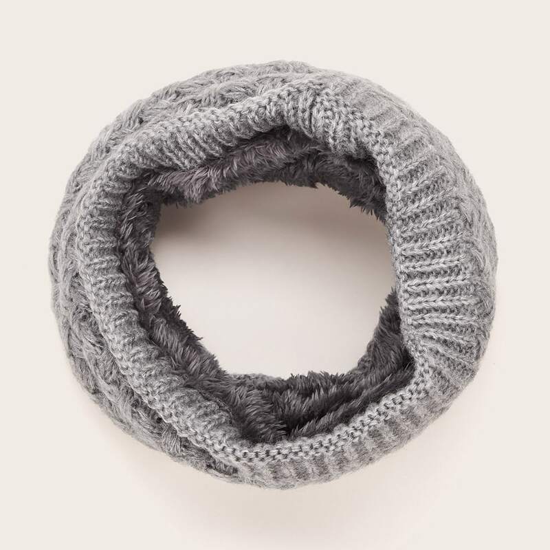 

Knit Ring Scarf, Grey