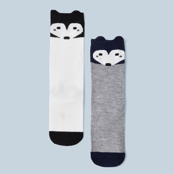 

2pairs Toddler Kids Cartoon Graphic Socks, Multicolor