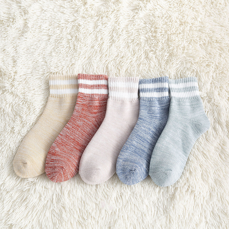 

5pairs Striped Pattern Socks, Multicolor