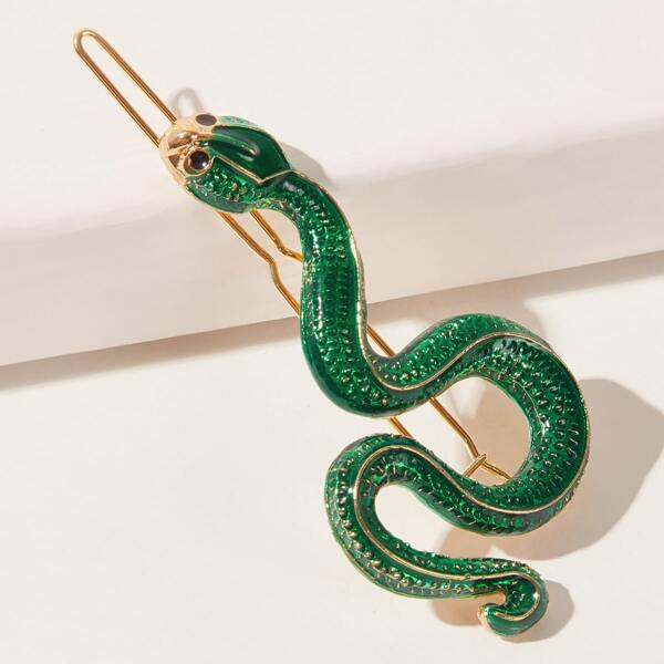 

Serpentine Hair Clip, Green