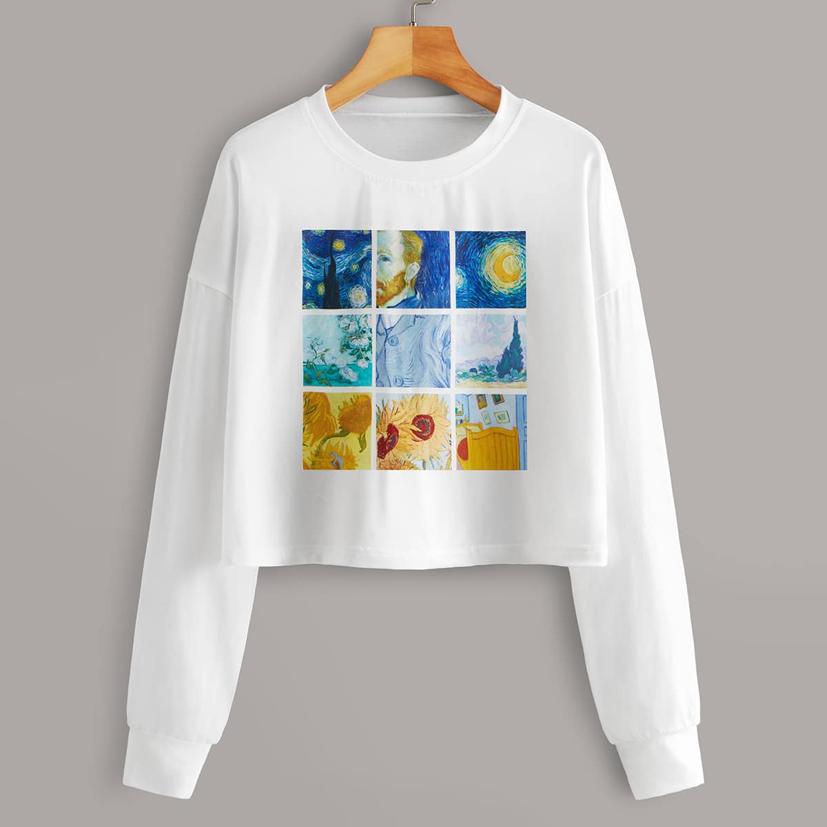 

Oil Print Drop Shoulder Tee, White