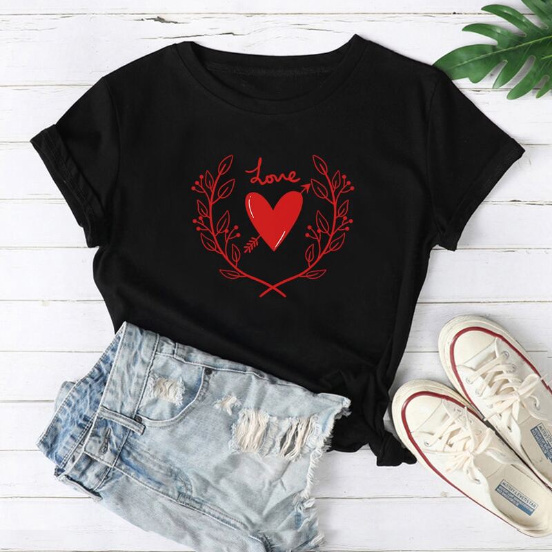 

Heart & Letter Graphic Tee, Black