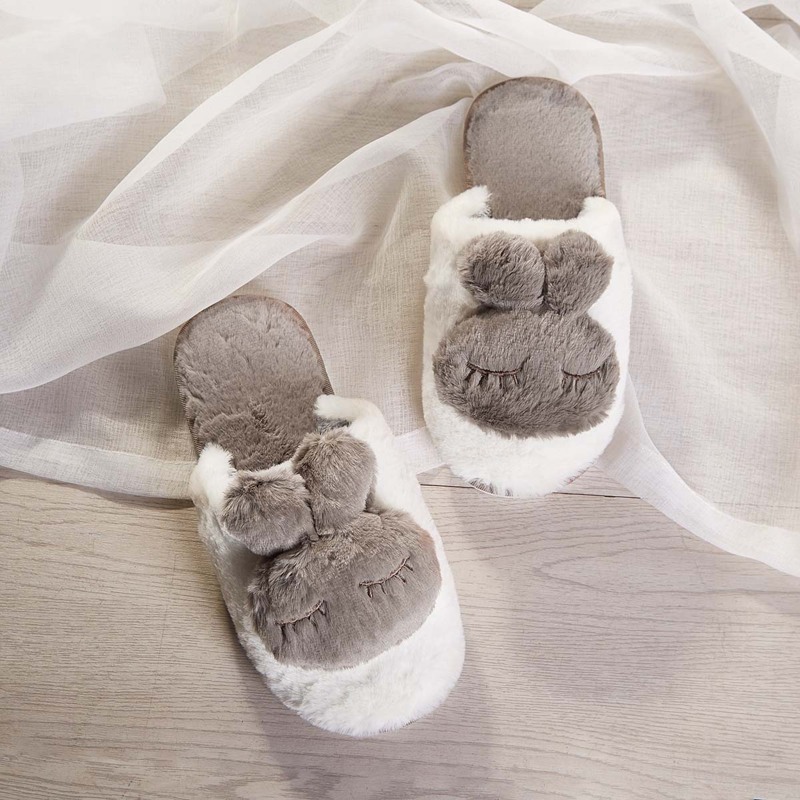 

Cartoon Rabbit Fluffy Slippers, Multicolor