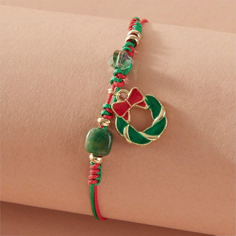 

1pc Wreath Charm Braided Bracelet, Multicolor