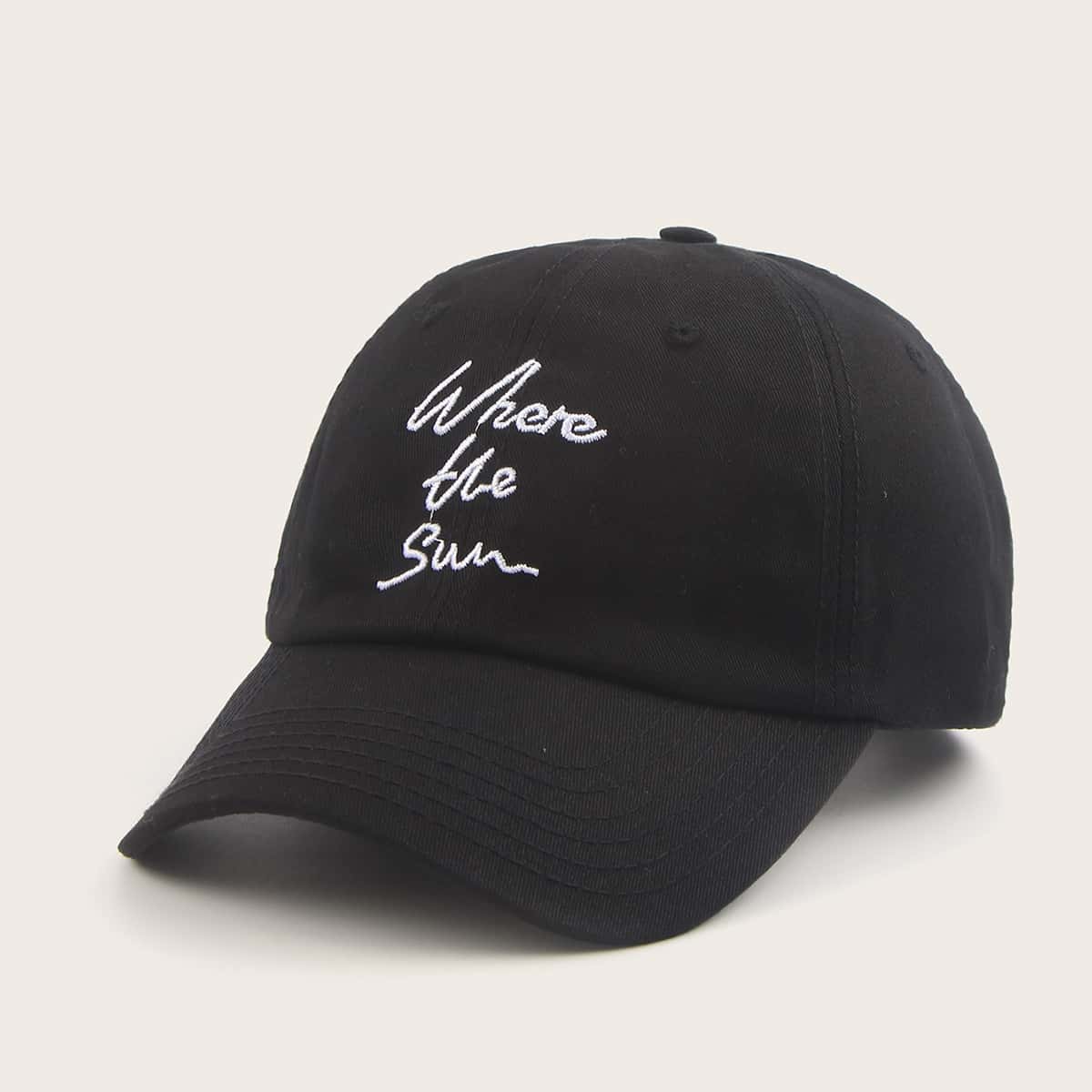 

Guys Letter Embroidery Baseball Cap, Black