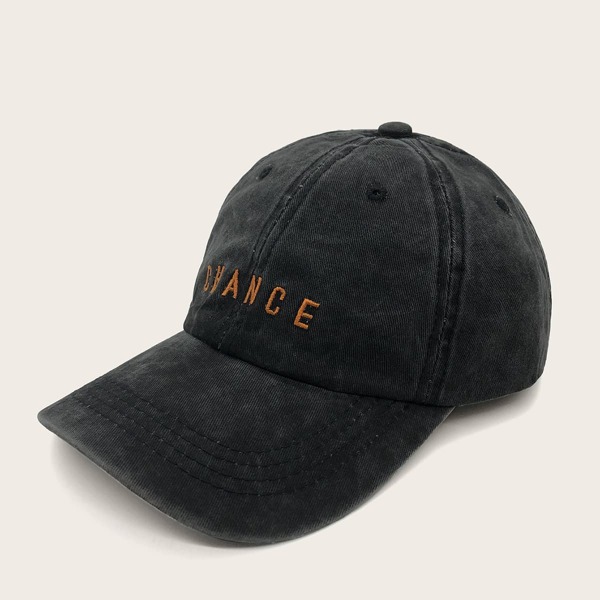 

Men Letter Embroidery Baseball Cap, Black