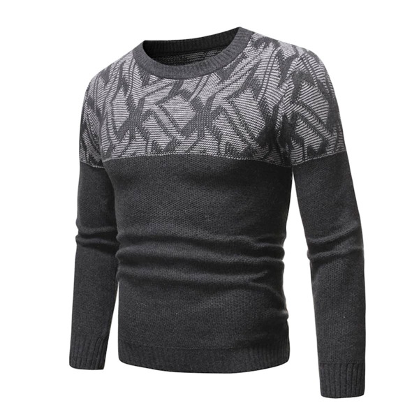 

Men Two Tone Graphic Sweater, Grey