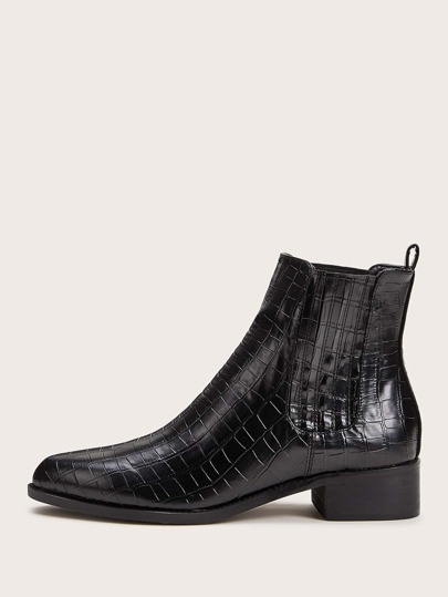 Croc Embossed Chelsea Boots