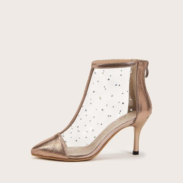 

Metallic Point Toe Stiletto Heels, Gold