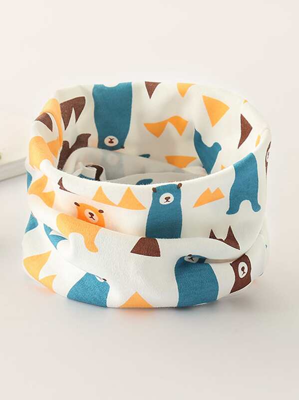 

Toddler Kids Bear Pattern Ring Scarf, Multicolor