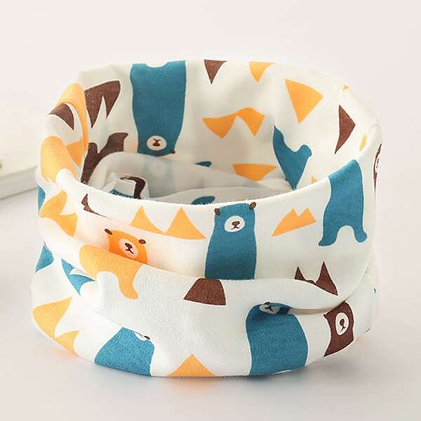 

Toddler Kids Bear Pattern Ring Scarf, Multicolor