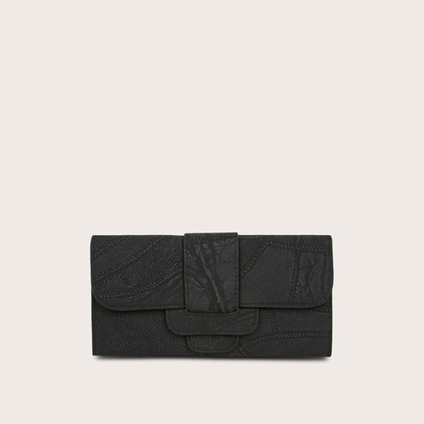 

Textured Fold Over Purse, Black