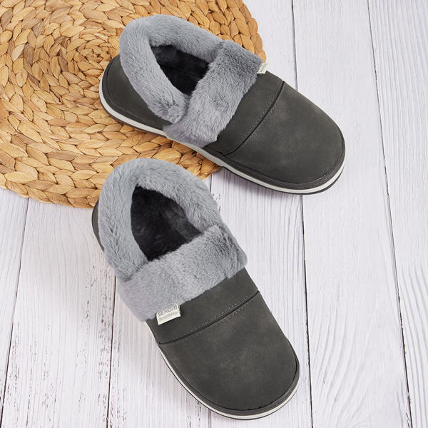 

Men Faux Fur Lined Slippers, Grey