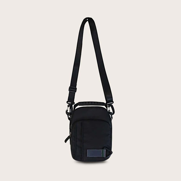 

Men Holographic Decor Crossbody Bag, Black