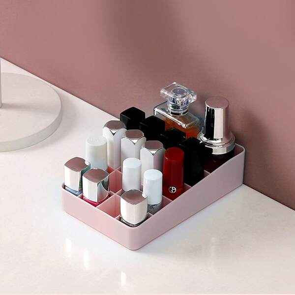 

1pc Multi-compartment Cosmetic Storage Box, Multicolor