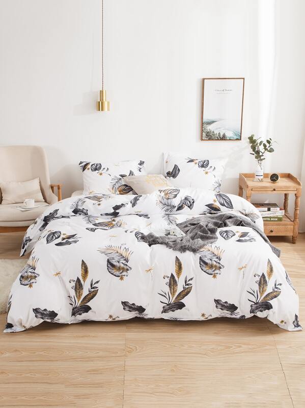 

Leaf Print Sheet Set, Multicolor