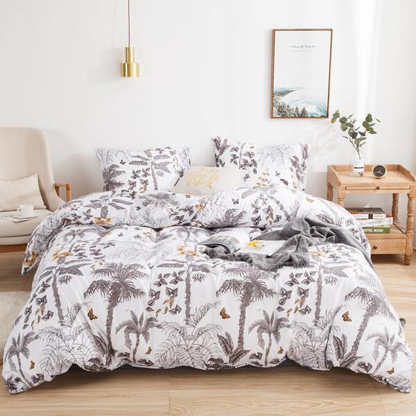 

Комплект постельного белья с принтом растения, Многоцветный