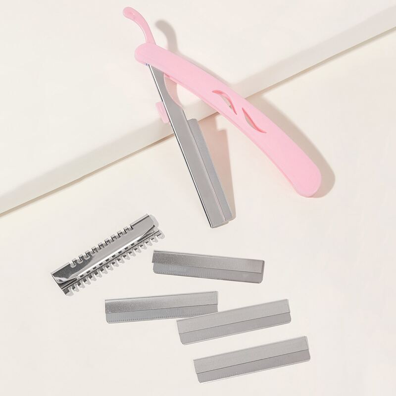 

1pc Shaving Knife Handle & 5pcs Blades, Multicolor