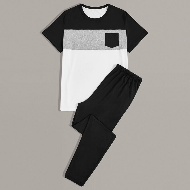 

Guys Cut And Sew Tee & Pants PJ Sets, Multicolor