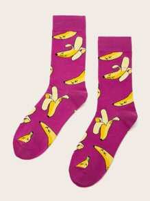 1雙香蕉圖案襪子 - 彩色 - 查看 2