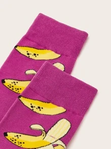 1雙香蕉圖案襪子 - 彩色 - 查看 3