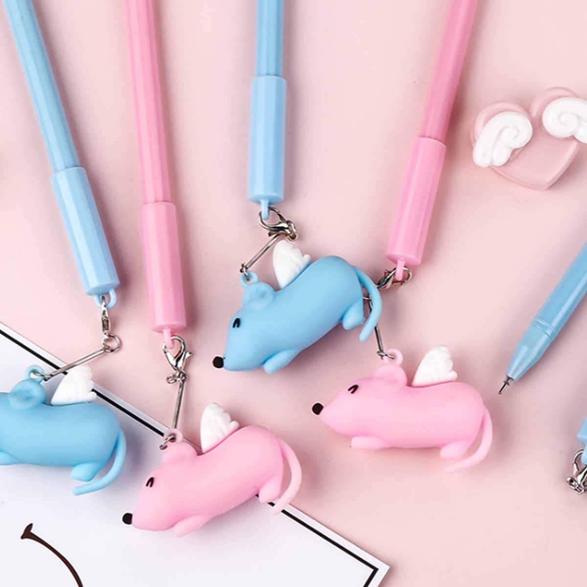 

4pcs Random Cartoon Mouse Pendant 0.5mm Gel Pen