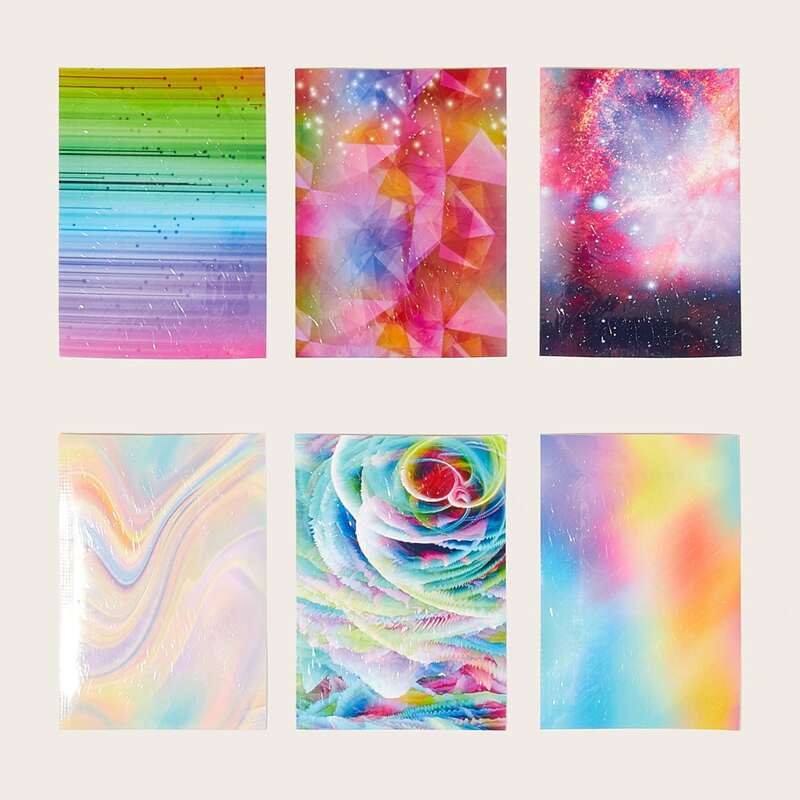 

6pcs Fire Flame Pattern Nail Stickers, Multicolor