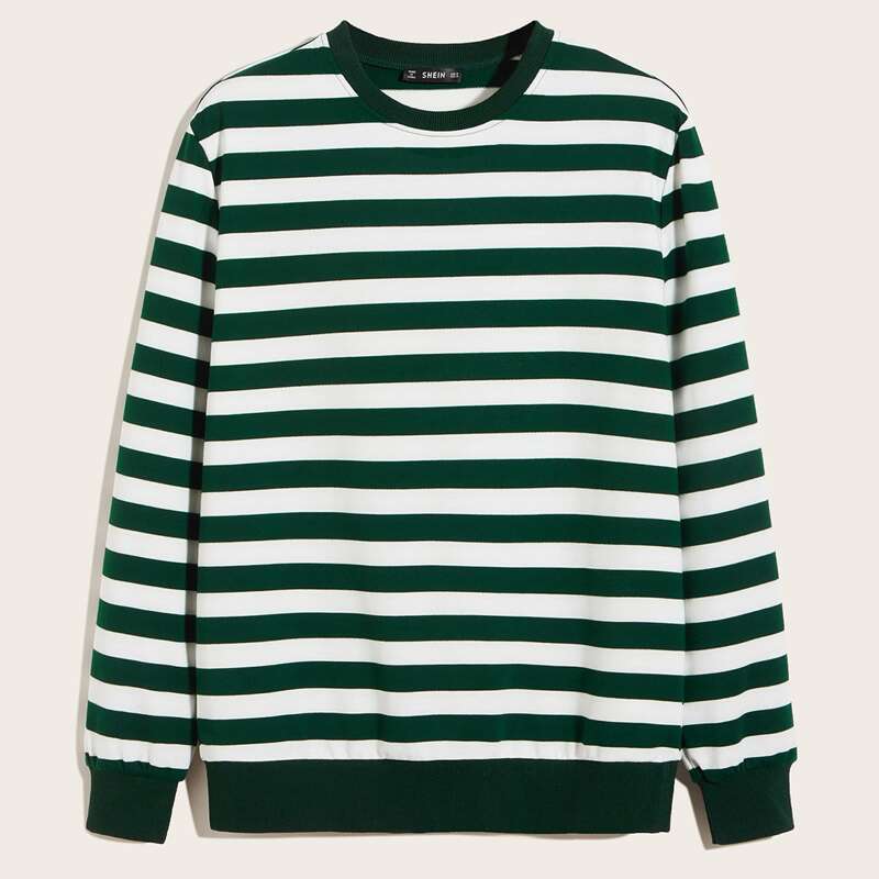 

Guys Two Tone Striped Pullover, Green