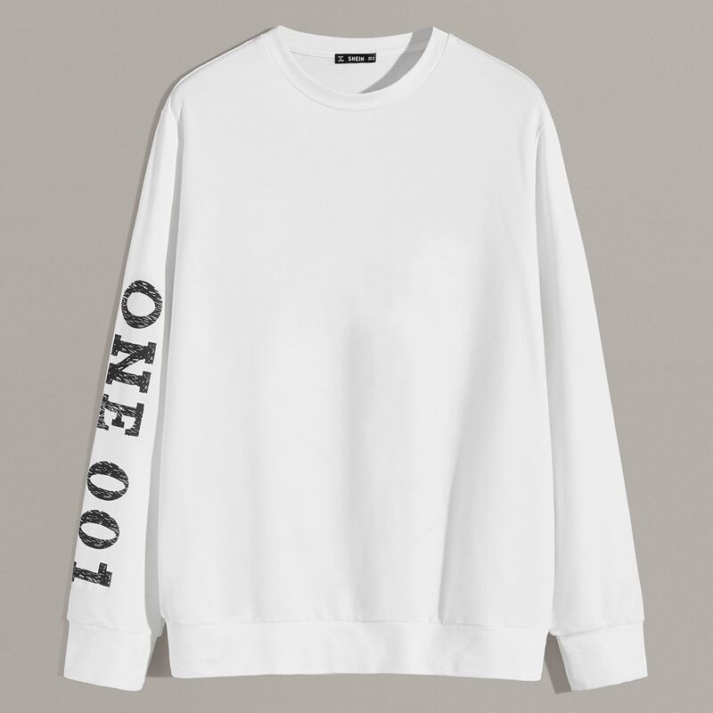 

Guys Letter Graphic Pullover, White