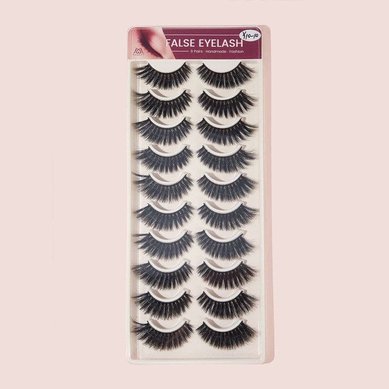 

10pairs Thick False Eyelashes, Black