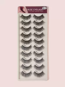 MAGEFY 10 Pairs Of Natural Full False Eyelashes,Thick Curling FluffyEyelashes For Party Use Manga Eyelashes, Travel Essentials - Black - View 1