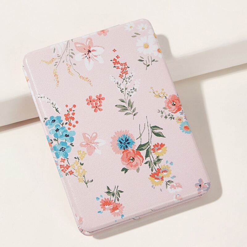 

1pc Flower Pattern Rectangle Mirror, Multicolor