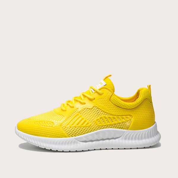 

Men Lace-up Front Wide Fit Sneakers, Yellow