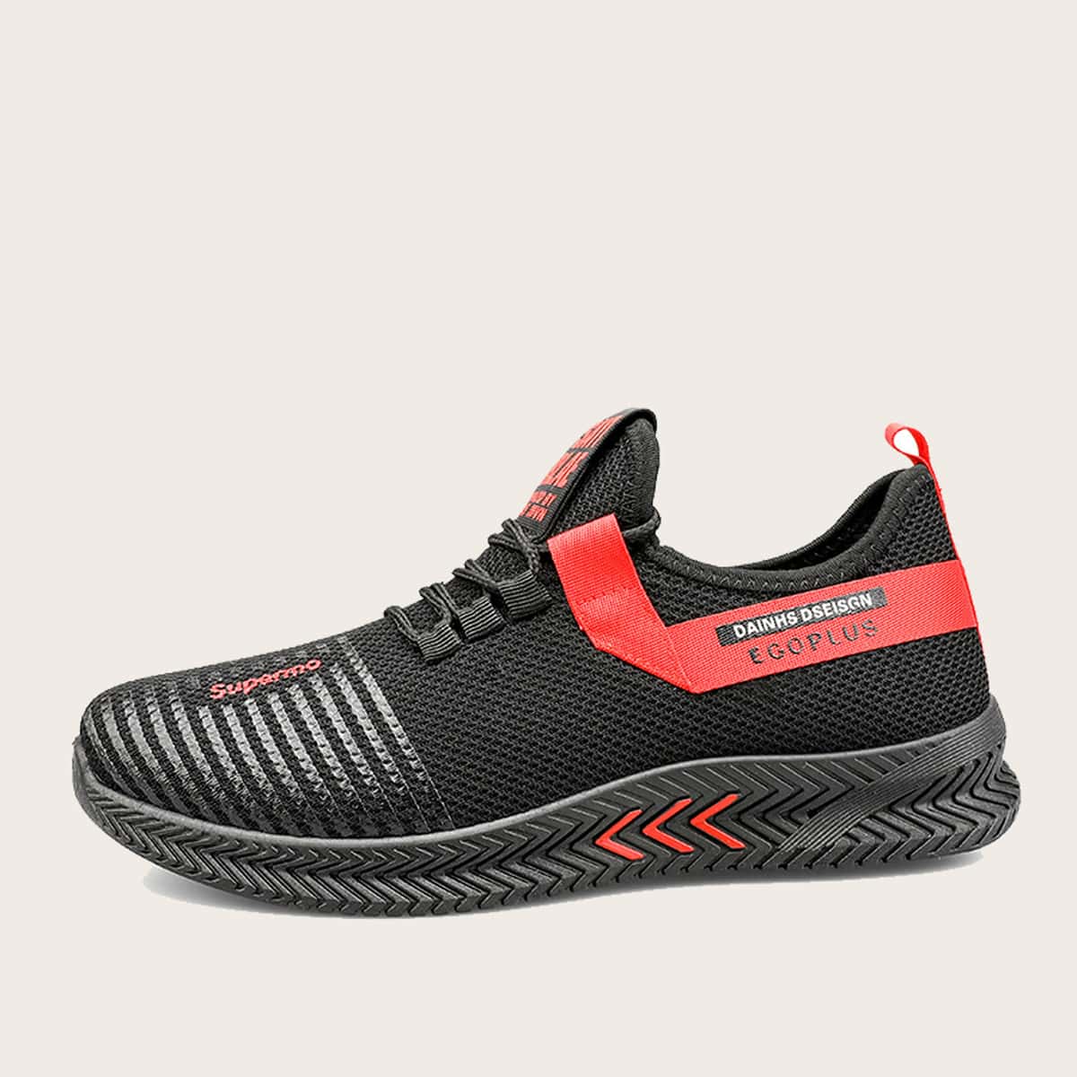 

Guys Letter Graphic Wide Fit Sneakers, Black
